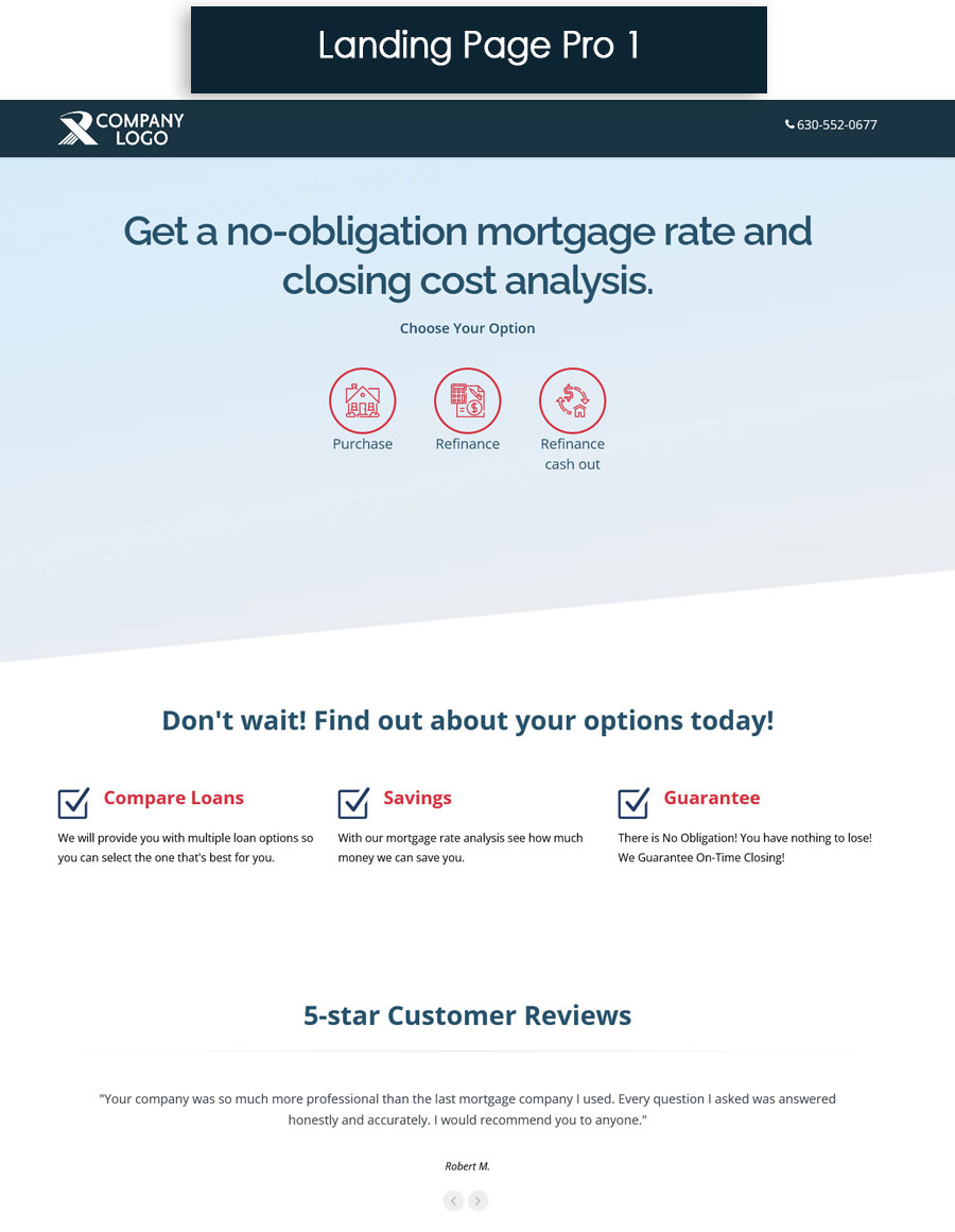 mortgage landing page