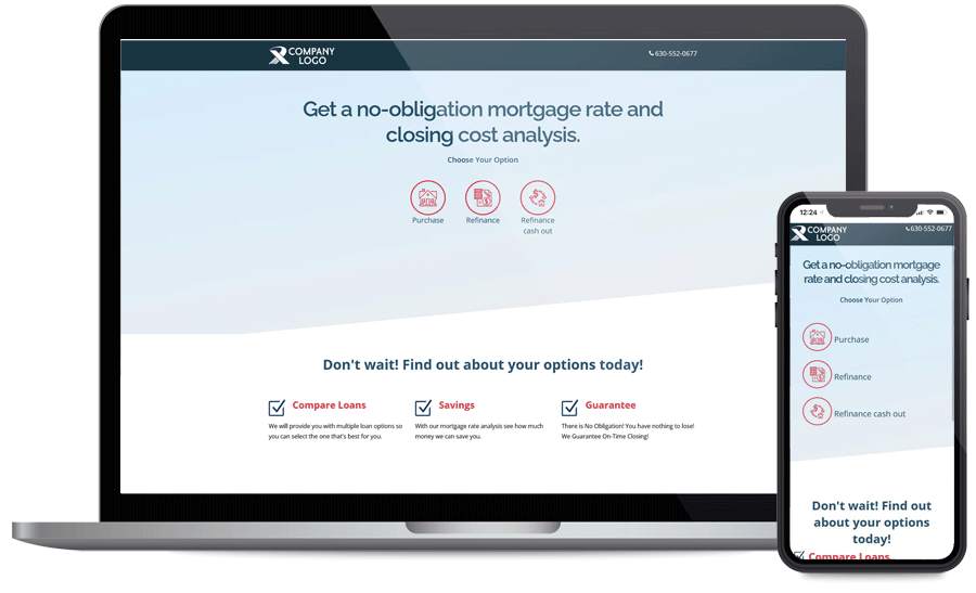mortgage website landing pages