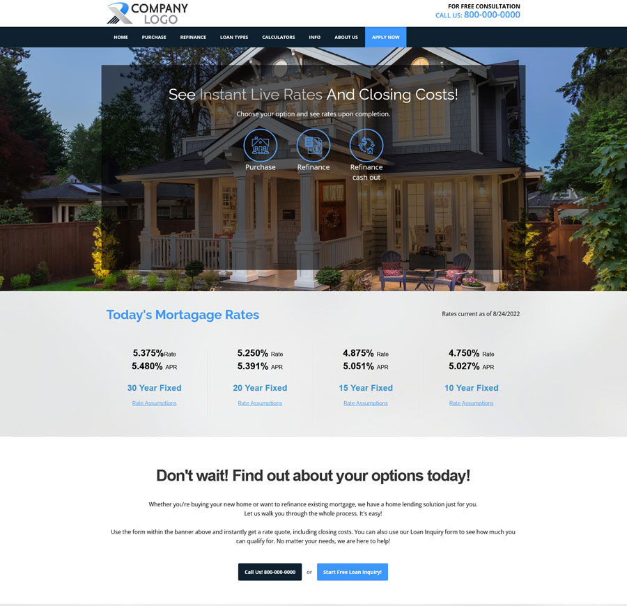 mortgage website responsive conversionratepro
