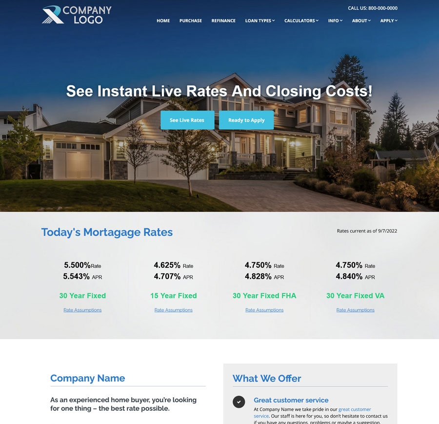 mortgage website responsive conversionratepro