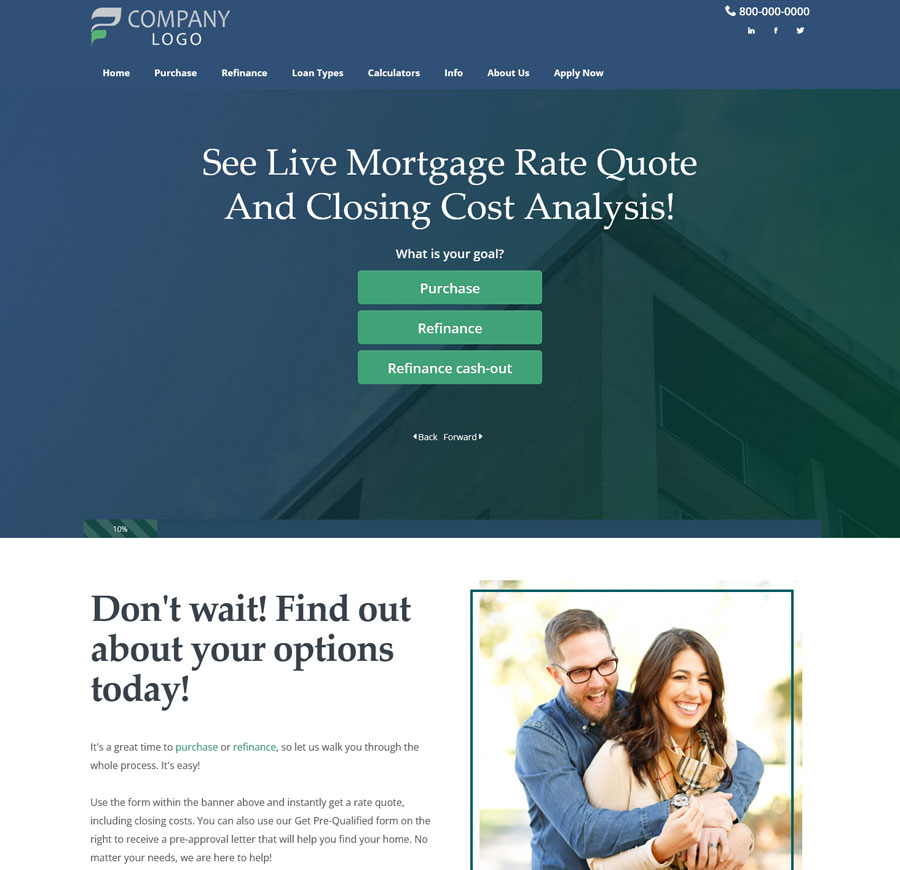 mortgage website responsive conversionratepro