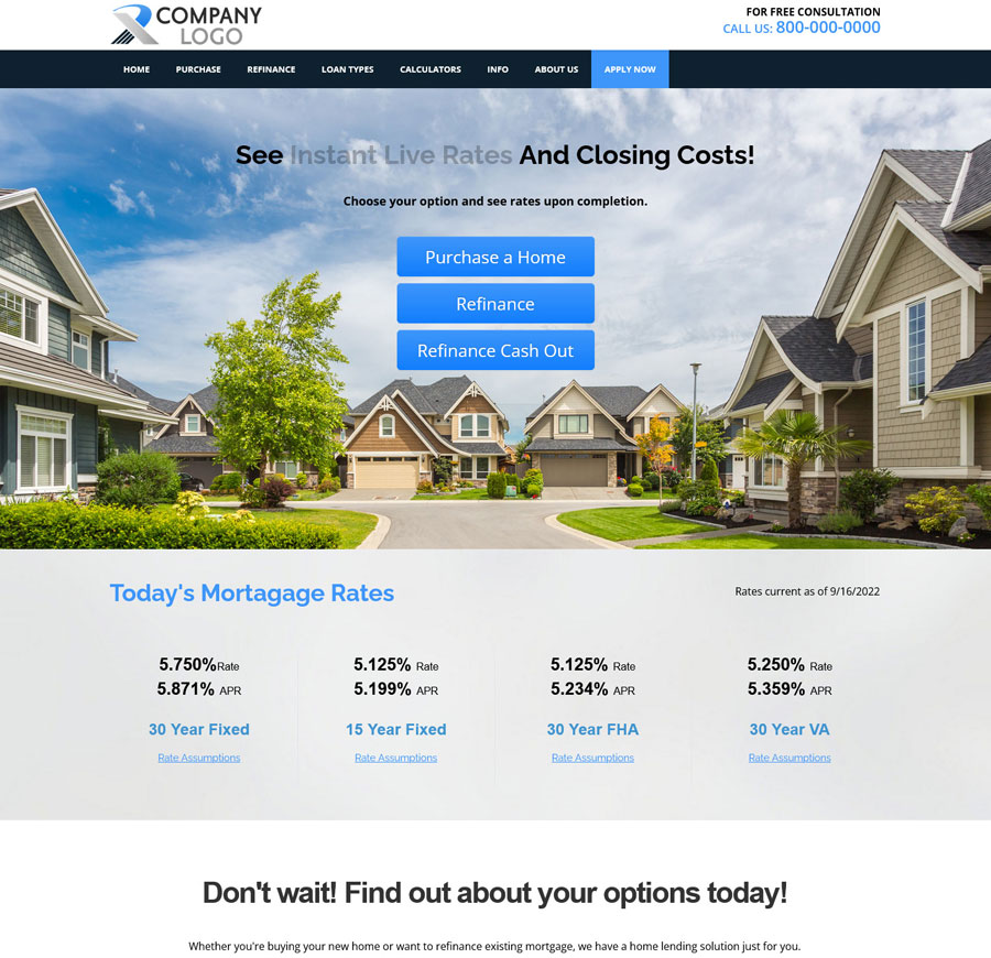 mortgage website responsive conversionratepro