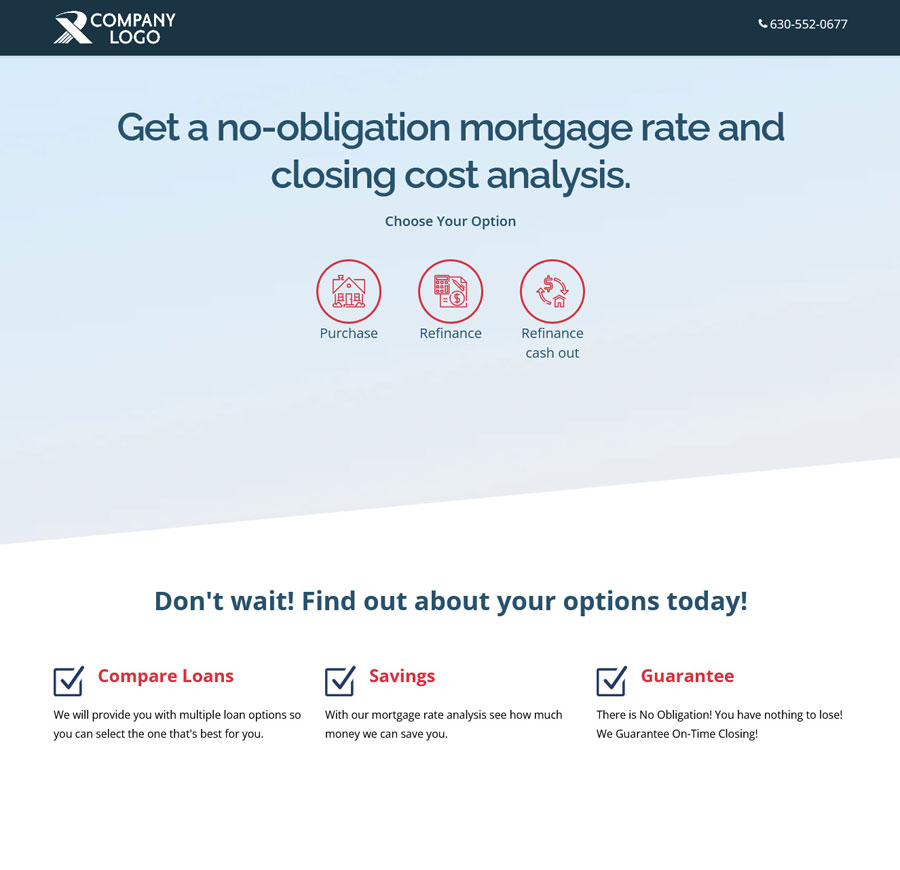 mortgage landing page