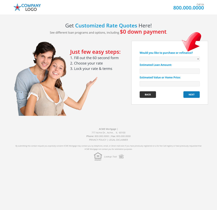 mortgage landing page