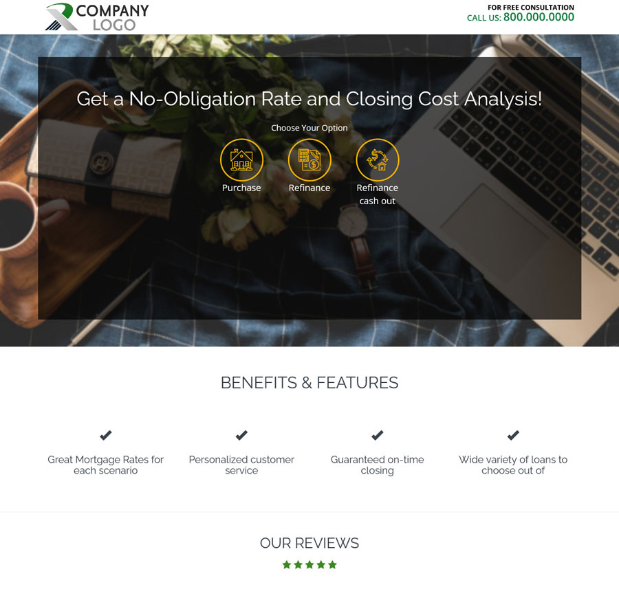 mortgage landing page