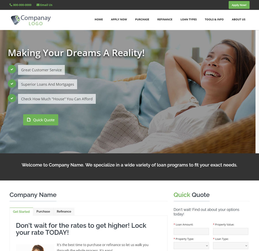 mortgage website responsive