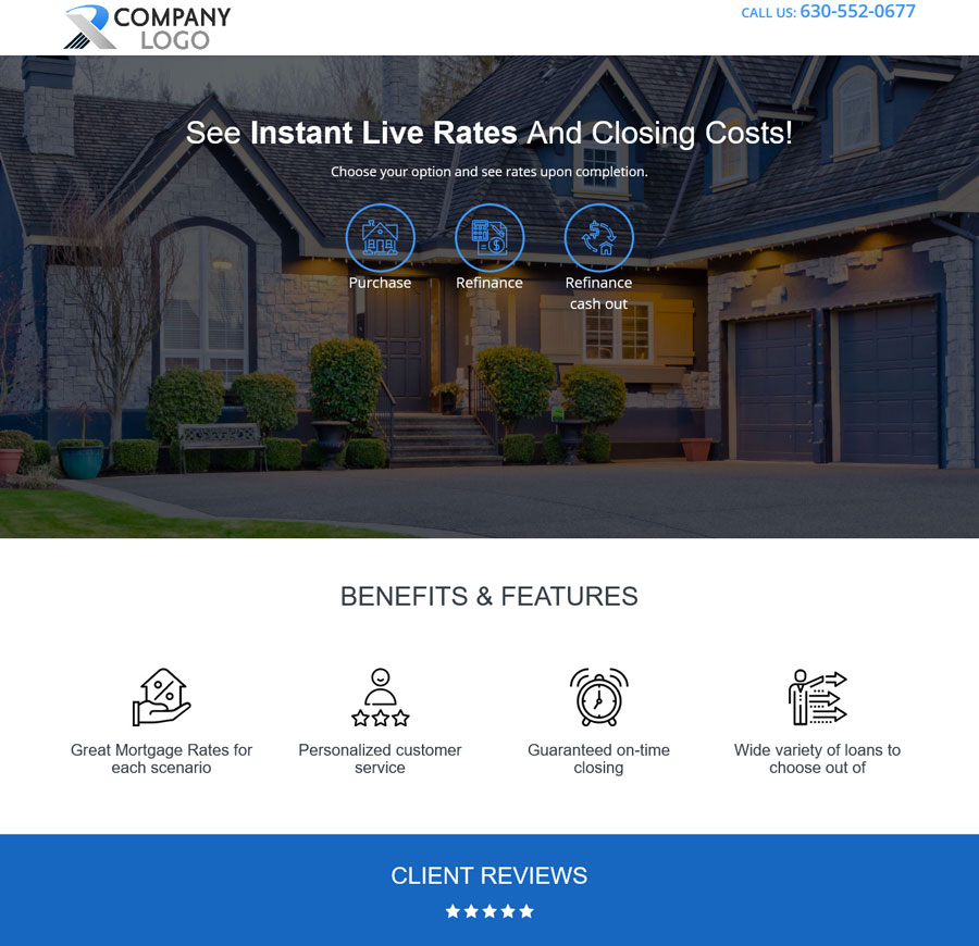 mortgage landing page