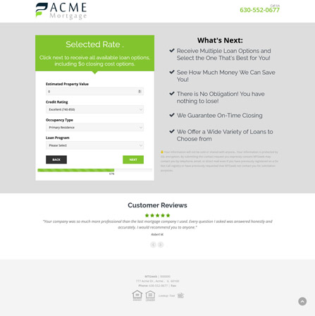 mortgage landing page