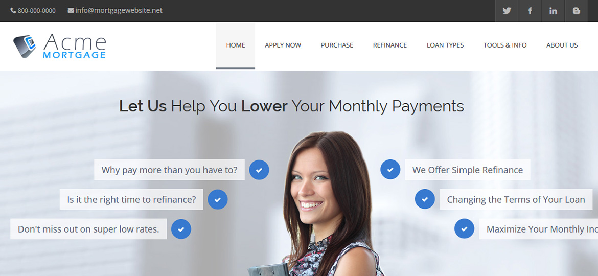 mortgage website template