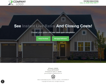 mortgage landing page